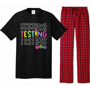 Funny Testing 123 Retro School Test Day Teacher Student Pajama Set