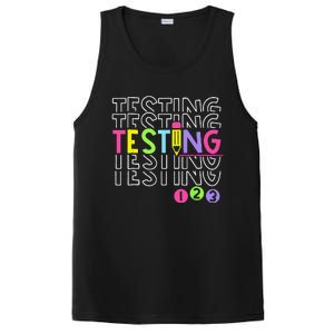 Funny Testing 123 Retro School Test Day Teacher Student PosiCharge Competitor Tank