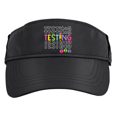 Funny Testing 123 Retro School Test Day Teacher Student Adult Drive Performance Visor