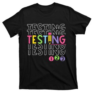 Funny Testing 123 Retro School Test Day Teacher Student T-Shirt