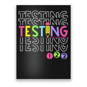 Funny Testing 123 Retro School Test Day Teacher Student Poster