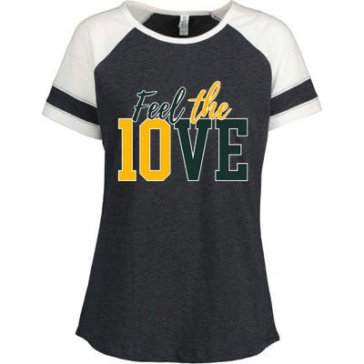 Feel The 10ve Jordan Quarterback Love American Football Enza Ladies Jersey Colorblock Tee