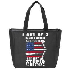 Funny Trump 1 Out Of 3 Kamala Harris Supporters Zip Tote Bag