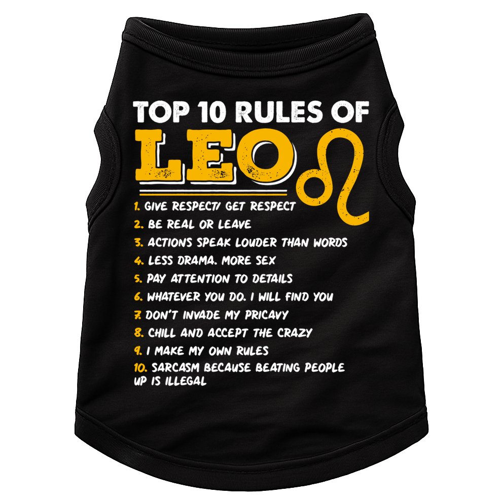 Funny Top 10 Rules Of Leo Leo Zodiac Birthday Leo Zodiac Cool Gift Doggie Tank