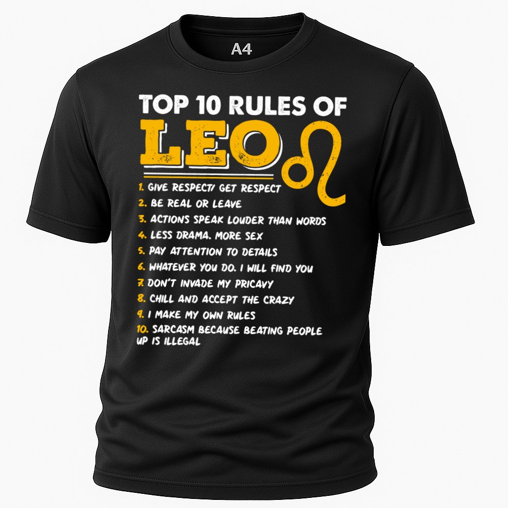Funny Top 10 Rules Of Leo Leo Zodiac Birthday Leo Zodiac Cool Gift Cooling Performance Crew T-Shirt