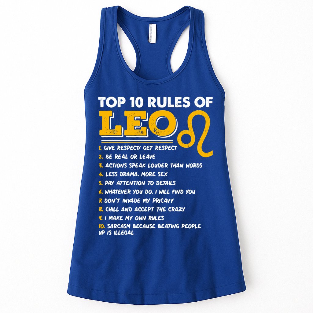 Funny Top 10 Rules Of Leo Leo Zodiac Birthday Leo Zodiac Cool Gift Womens Tank Top