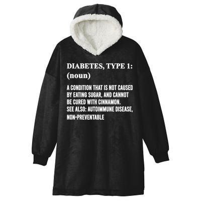 Funny Type 1 Diabetes Definition Diabetes Awareness Hooded Wearable Blanket