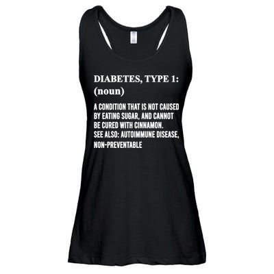 Funny Type 1 Diabetes Definition Diabetes Awareness Ladies Essential Flowy Tank