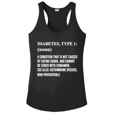Funny Type 1 Diabetes Definition Diabetes Awareness Ladies PosiCharge Competitor Racerback Tank