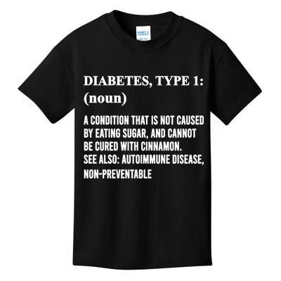 Funny Type 1 Diabetes Definition Diabetes Awareness Kids T-Shirt