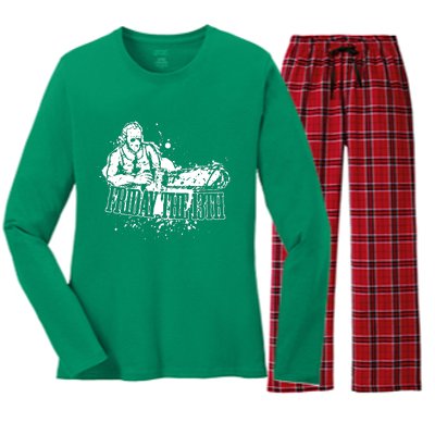 Friday The 13th Women's Long Sleeve Flannel Pajama Set 