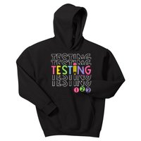 Funny Testing 123 Retro School Test Day Teacher Student Kids Hoodie