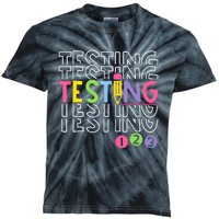 Funny Testing 123 Retro School Test Day Teacher Student Kids Tie-Dye T-Shirt