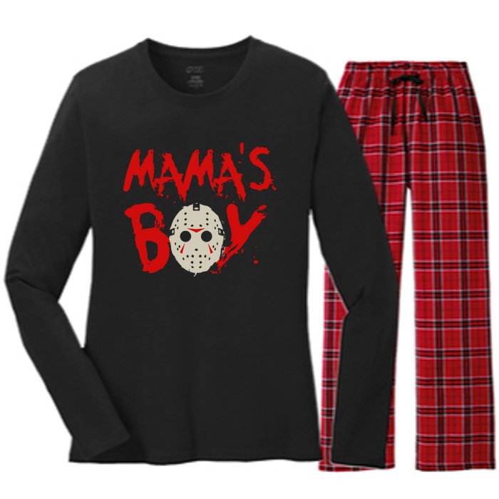 Friday The 13th Jason Voorhees Slasher Women's Long Sleeve Flannel Pajama Set 