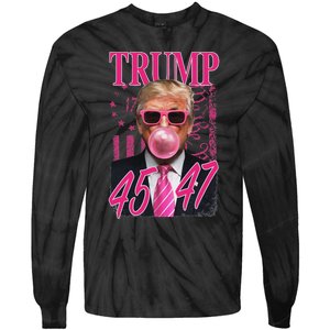 Funny Trump 1776 Flag Tie-Dye Long Sleeve Shirt