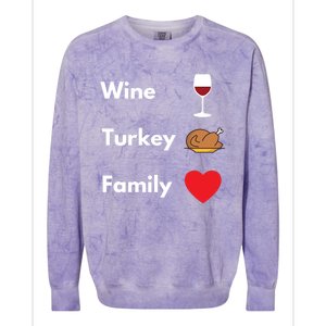 Funny Thanksgiving 2020 Wine Turkey Family Gift Colorblast Crewneck Sweatshirt