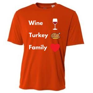 Funny Thanksgiving 2020 Wine Turkey Family Gift Cooling Performance Crew T-Shirt