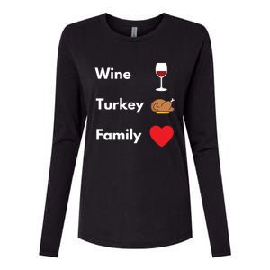 Funny Thanksgiving 2020 Wine Turkey Family Gift Womens Cotton Relaxed Long Sleeve T-Shirt