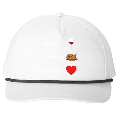 Funny Thanksgiving 2020 Wine Turkey Family Gift Snapback Five-Panel Rope Hat