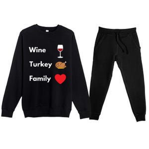 Funny Thanksgiving 2020 Wine Turkey Family Gift Premium Crewneck Sweatsuit Set