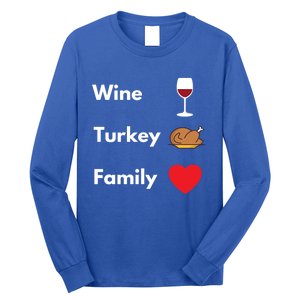 Funny Thanksgiving 2020 Wine Turkey Family Gift Long Sleeve Shirt