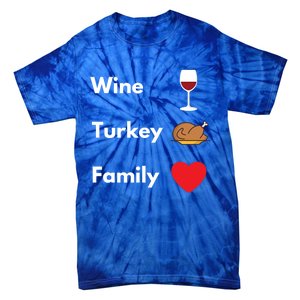 Funny Thanksgiving 2020 Wine Turkey Family Gift Tie-Dye T-Shirt