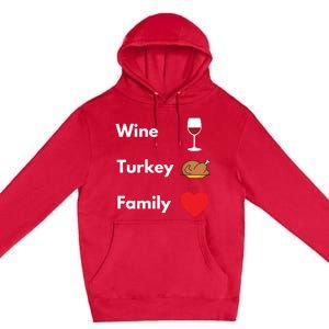 Funny Thanksgiving 2020 Wine Turkey Family Gift Premium Pullover Hoodie