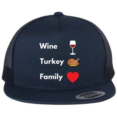 Funny Thanksgiving 2020 Wine Turkey Family Gift Flat Bill Trucker Hat