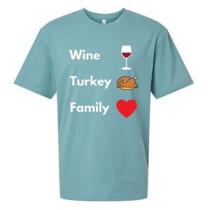 Funny Thanksgiving 2020 Wine Turkey Family Gift Sueded Cloud Jersey T-Shirt