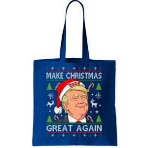 Funny Trump 2024 Make Christmas Great Again Ugly Gift Tote Bag