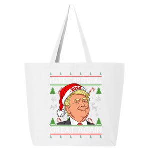 Funny Trump 2024 Make Christmas Great Again Ugly Gift 25L Jumbo Tote