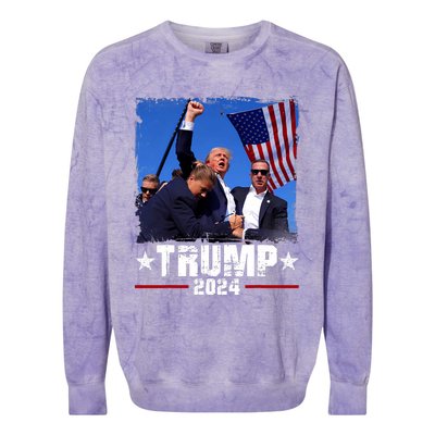 Fight Trump 2024 Election American Flag Donald Trump 2024 Colorblast Crewneck Sweatshirt