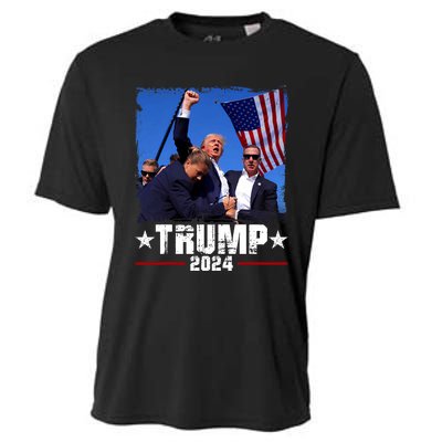 Fight Trump 2024 Election American Flag Donald Trump 2024 Cooling Performance Crew T-Shirt