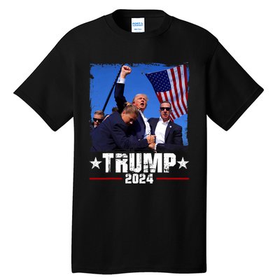 Fight Trump 2024 Election American Flag Donald Trump 2024 Tall T-Shirt