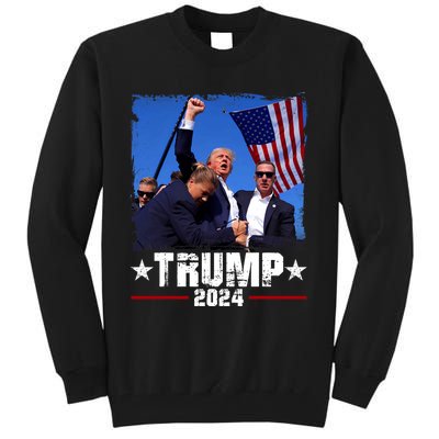 Fight Trump 2024 Election American Flag Donald Trump 2024 Tall Sweatshirt