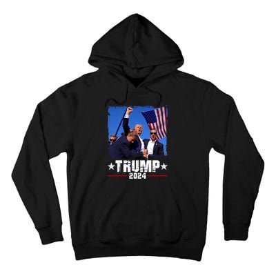 Fight Trump 2024 Election American Flag Donald Trump 2024 Tall Hoodie