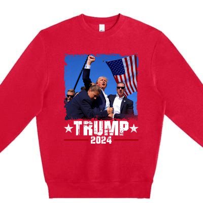 Fight Trump 2024 Election American Flag Donald Trump 2024 Premium Crewneck Sweatshirt