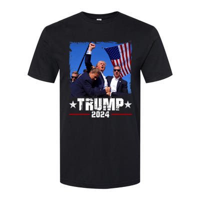 Fight Trump 2024 Election American Flag Donald Trump 2024 Softstyle CVC T-Shirt