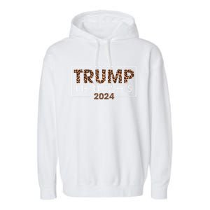 Funny Trump 2024 Mean Tweets Leopard Print Gift Cool Gift Garment-Dyed Fleece Hoodie