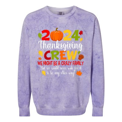 Family Thanksgiving 2024 Thanksgiving Crew Turkey Matching Colorblast Crewneck Sweatshirt