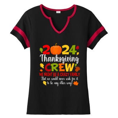 Family Thanksgiving 2024 Thanksgiving Crew Turkey Matching Ladies Halftime Notch Neck Tee