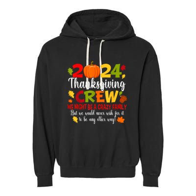 Family Thanksgiving 2024 Thanksgiving Crew Turkey Matching Garment-Dyed Fleece Hoodie