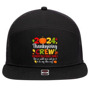 Family Thanksgiving 2024 Thanksgiving Crew Turkey Matching 7 Panel Mesh Trucker Snapback Hat