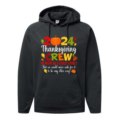 Family Thanksgiving 2024 Thanksgiving Crew Turkey Matching Performance Fleece Hoodie