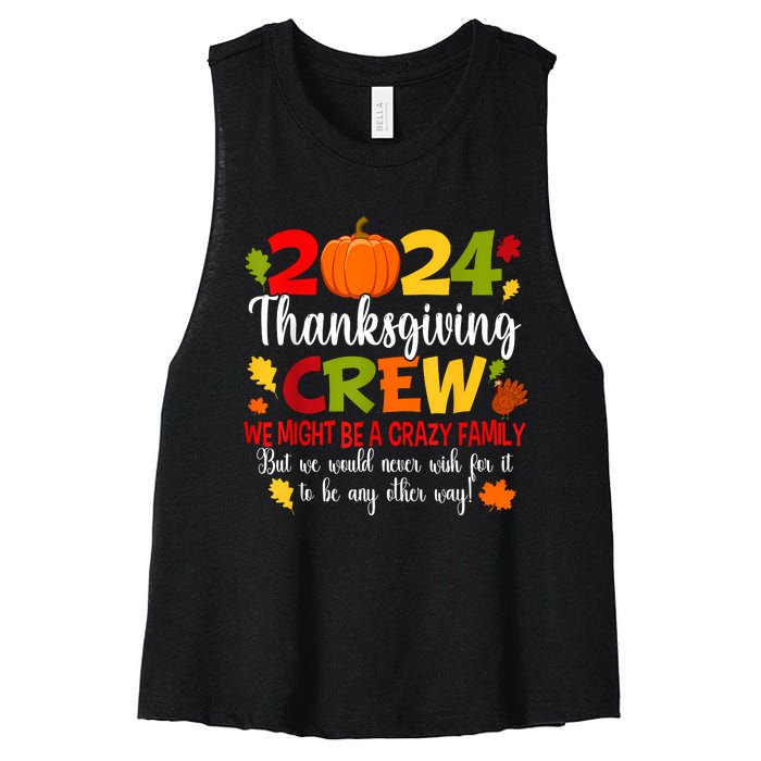 Family Thanksgiving 2024 Thanksgiving Crew Turkey Matching Women's Racerback Cropped Tank