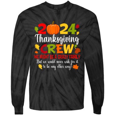 Family Thanksgiving 2024 Thanksgiving Crew Turkey Matching Tie-Dye Long Sleeve Shirt