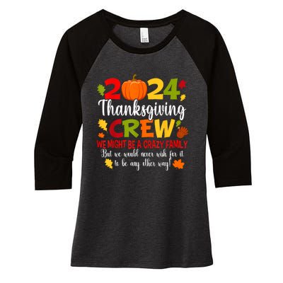 Family Thanksgiving 2024 Thanksgiving Crew Turkey Matching Women's Tri-Blend 3/4-Sleeve Raglan Shirt