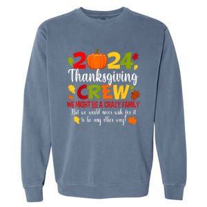 Family Thanksgiving 2024 Thanksgiving Crew Turkey Matching Garment-Dyed Sweatshirt