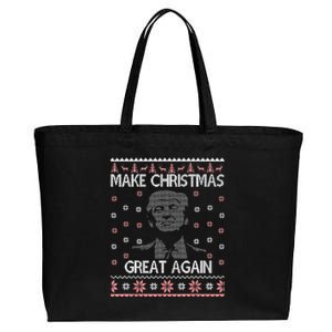 Funny Trump 2024 Make Christmas Great Again Cotton Canvas Jumbo Tote