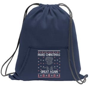 Funny Trump 2024 Make Christmas Great Again Sweatshirt Cinch Pack Bag